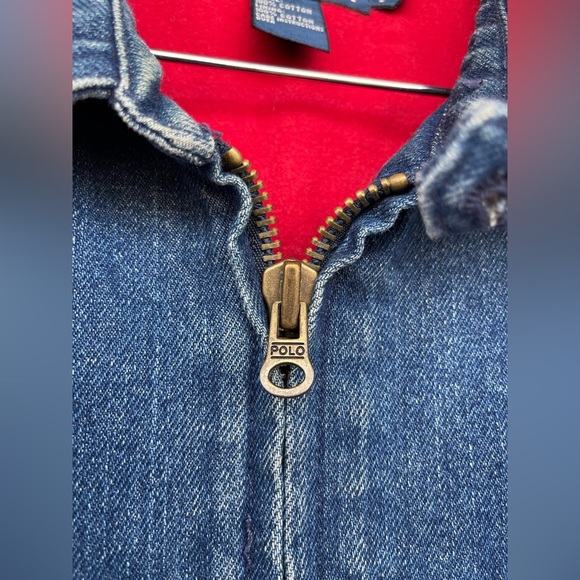 Ralph Lauren Vintage Velvet‑Lined Denim Jacket XL, Classic Trucker Style - Picture 6 of 15